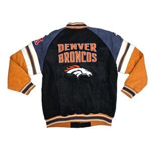 Denver Broncos GIII Apparel NFL Men's Full Zip Suede Leather Jacket XL X-LARGE